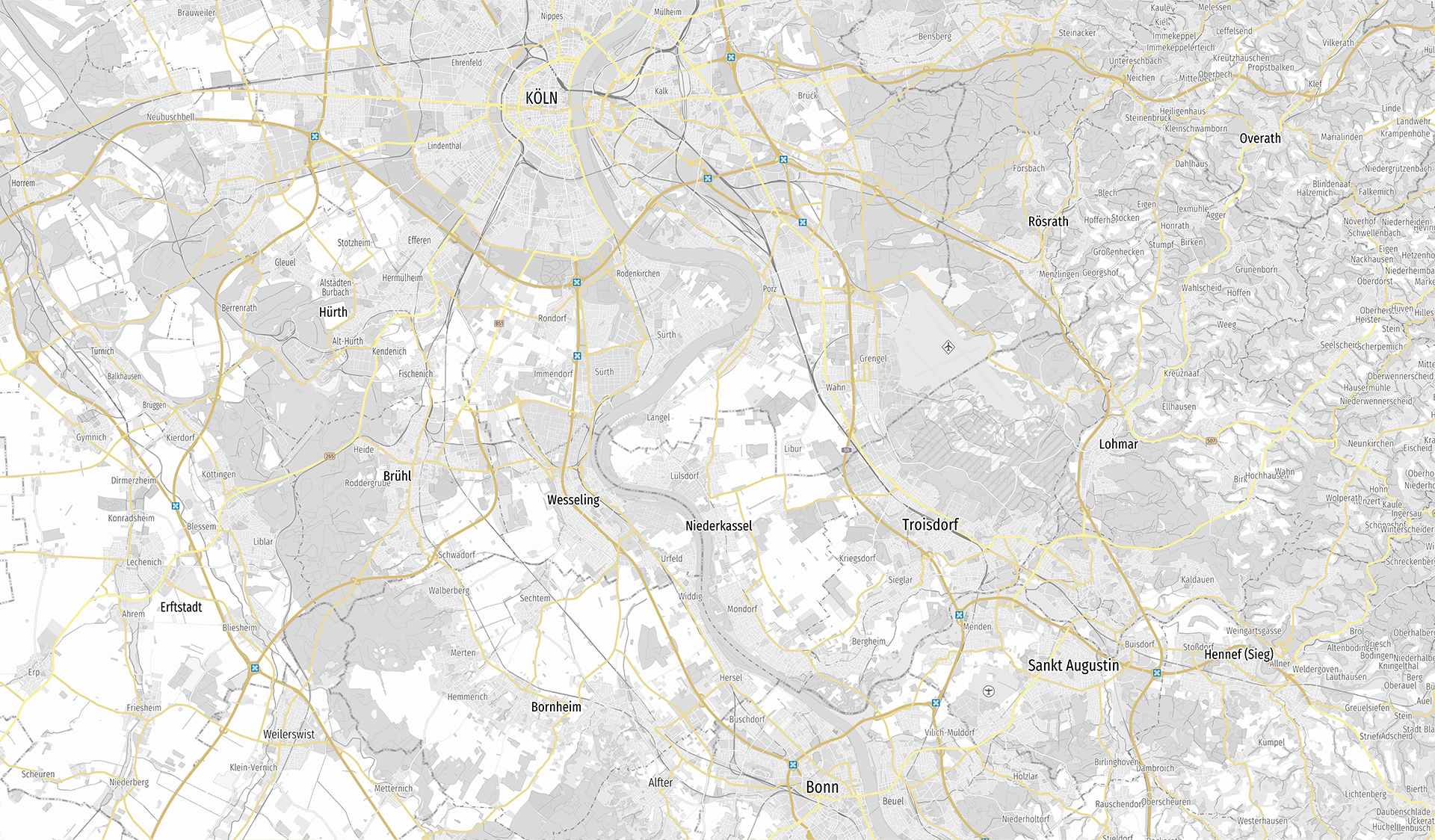 Stadtkarte von Berlin mit Naturschutzgebieten und Stadtgrenzen. Übersichtskarte von Berlin mit grünen Flächen für Parks und Wälder.