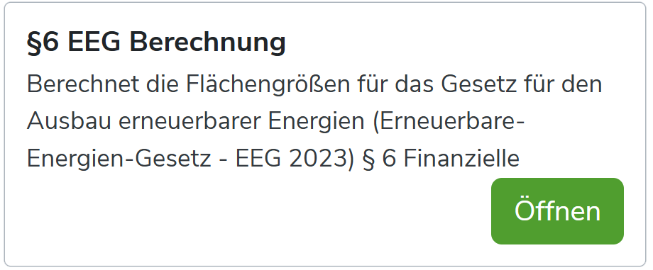 Darstellung der Oberfläche in Queries Berechnungsoberfläche für EEG6