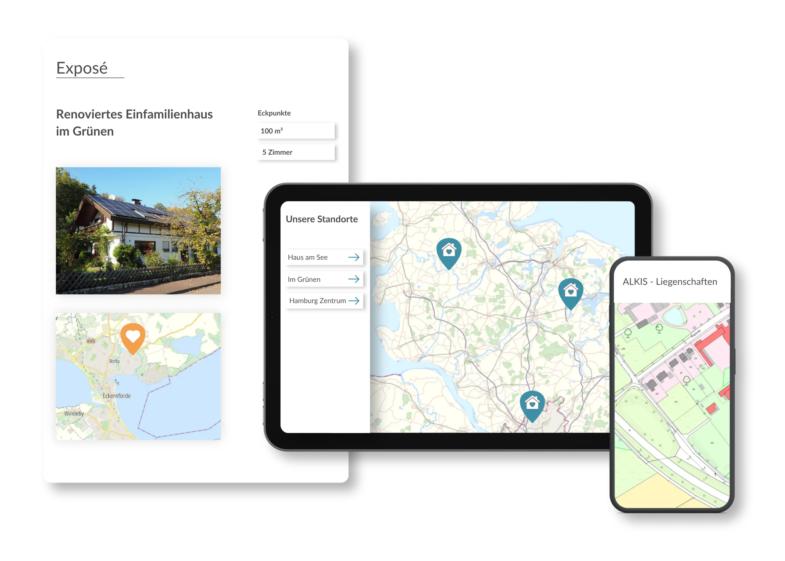 Kartenexport und Web-Integration für Immobilien